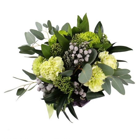 Bouquet Mix of Flowers in Green Tones