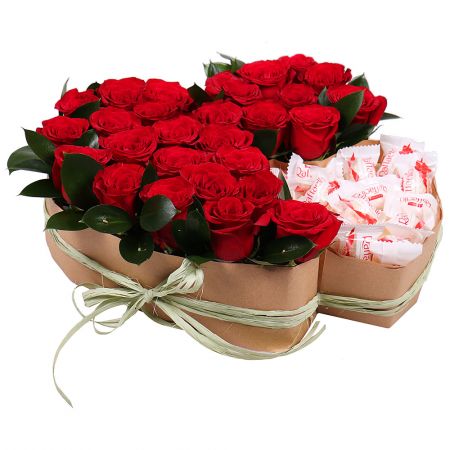 Bouquet Two Hearts (with Raffaello)