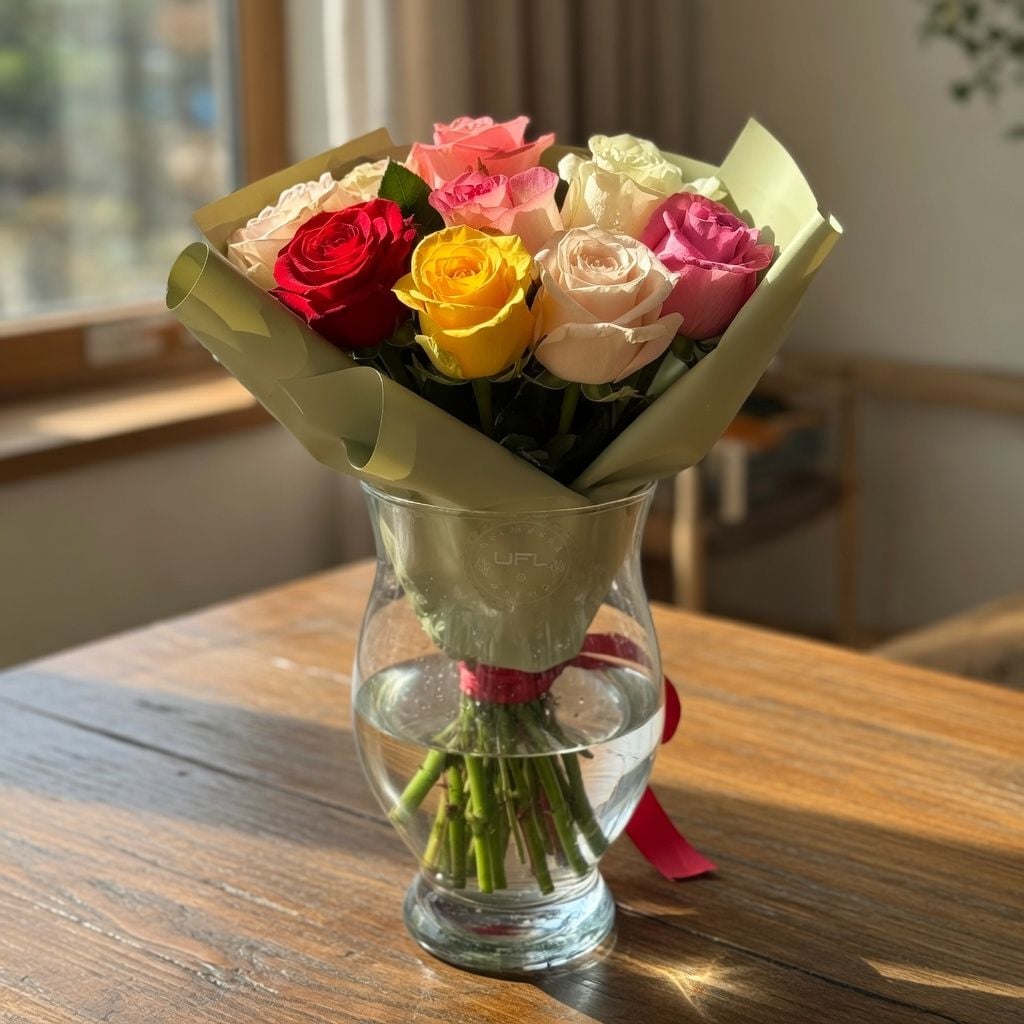 Bouquet 7 multi color roses