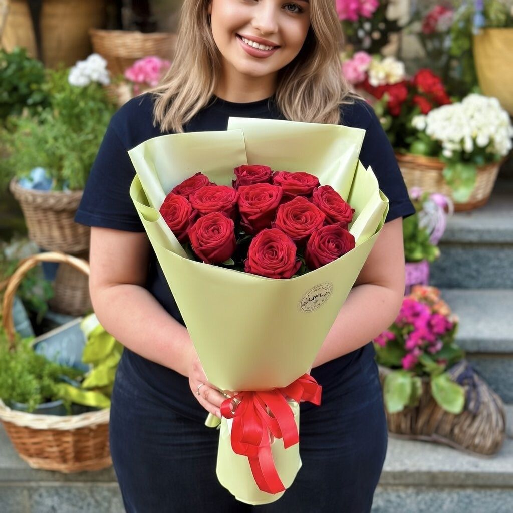 rose (11 pcs.), packaging, ribbon