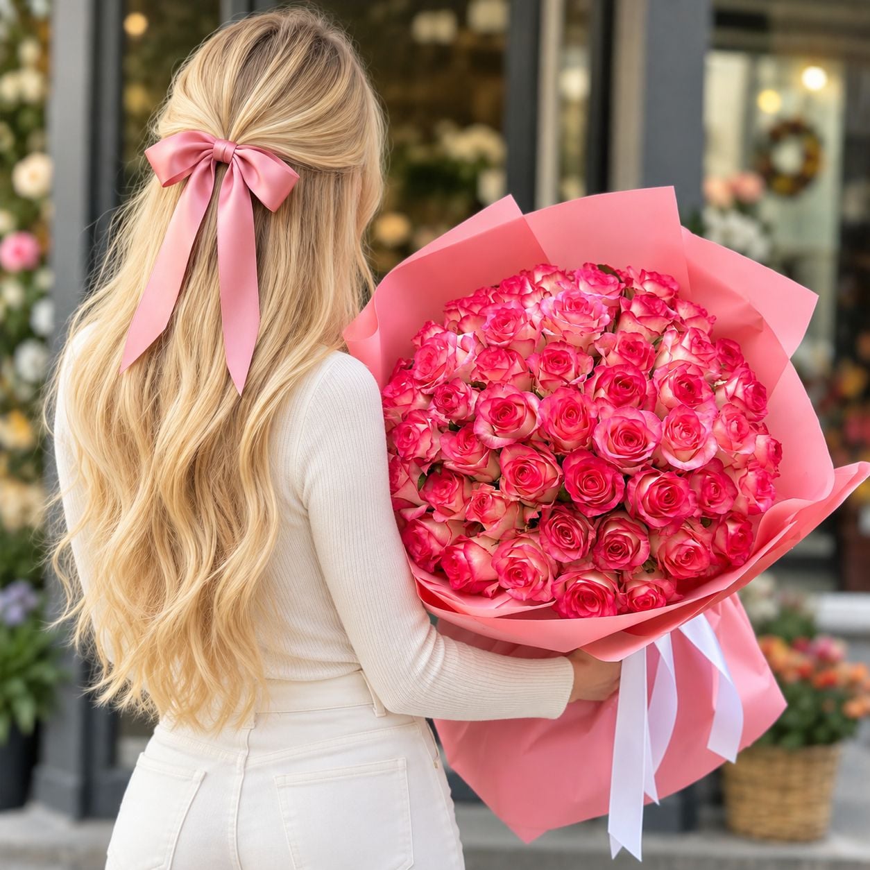 jumilia rose (51 pcs.), packaging, ribbon