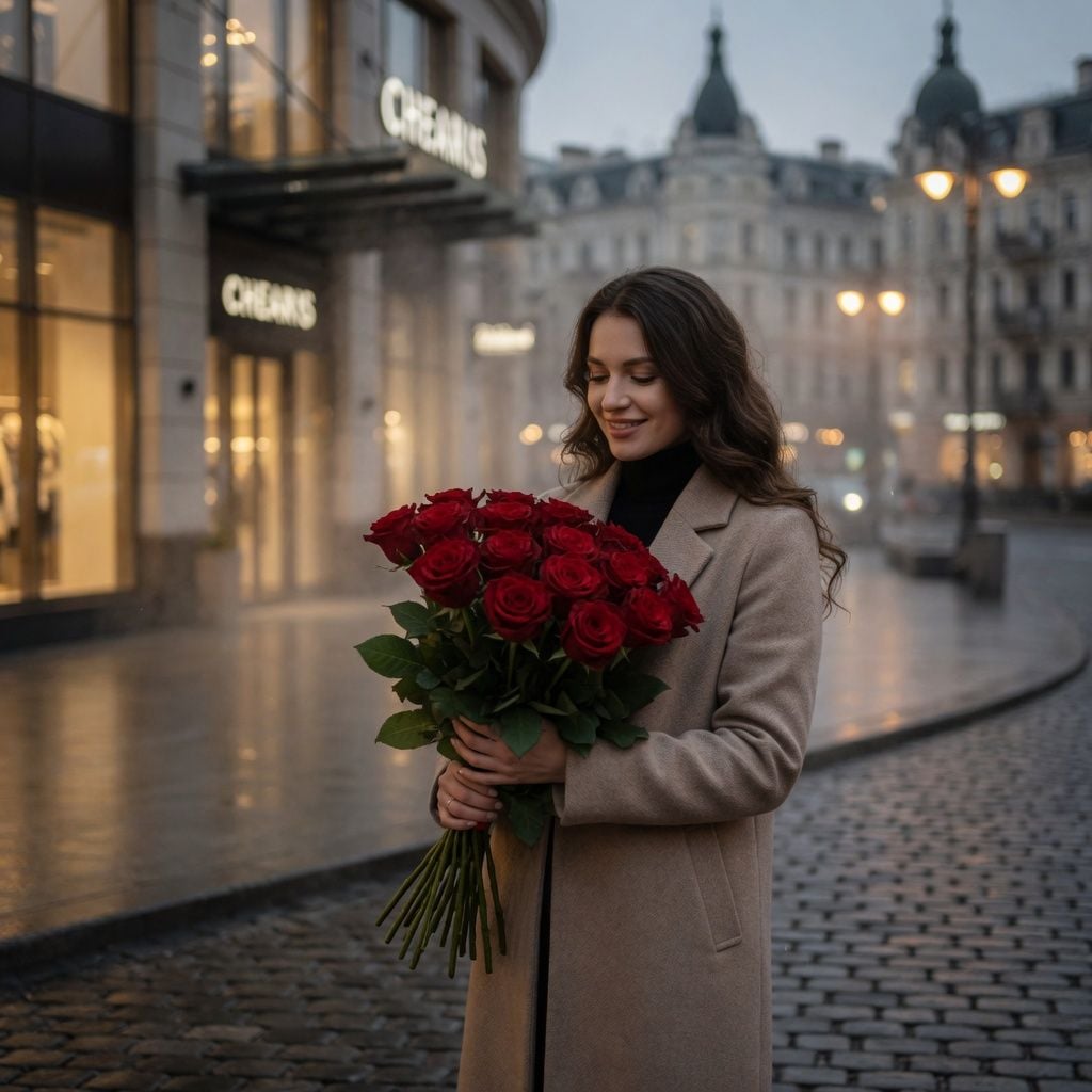 rose (19 pcs.), packaging, ribbon