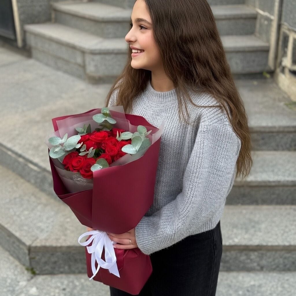 rose (21 pcs.), packaging, ribbon