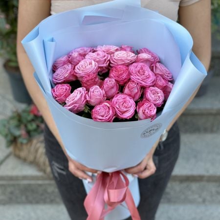 Bouquet Promo! 25 hot pink roses 40 cm