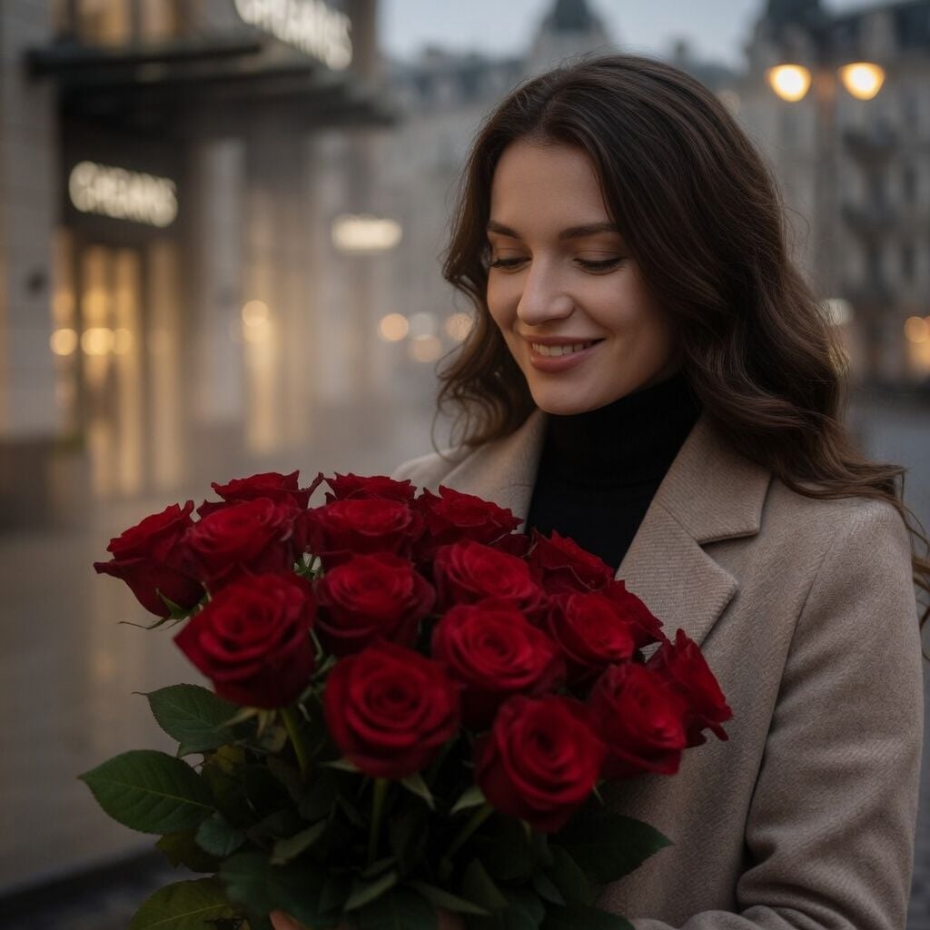 rose (19 pcs.), packaging, ribbon