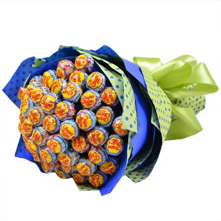 Sweet chupa-chups bouquet with delivery