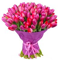 Order bouquet composed from 101 tulips in the internet-shop UFL. Fast delivery!