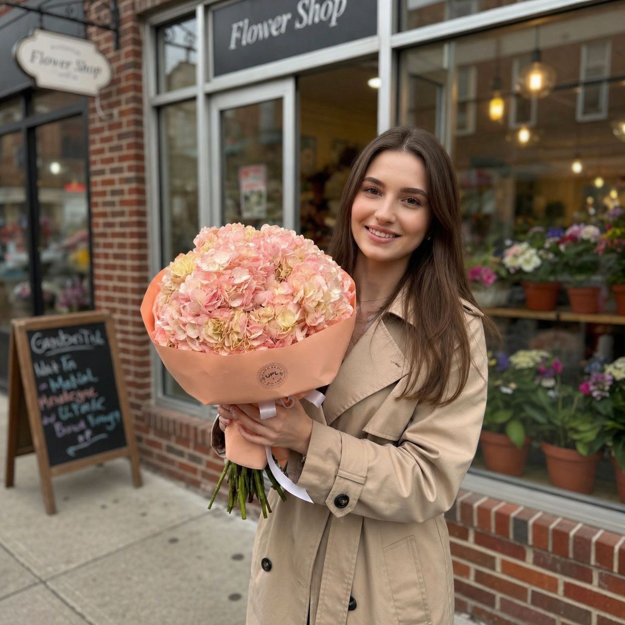 Bouquet Bouquet of pink hydrangeas 7pcs
