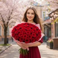 rose (25 pcs.), packaging, ribbon