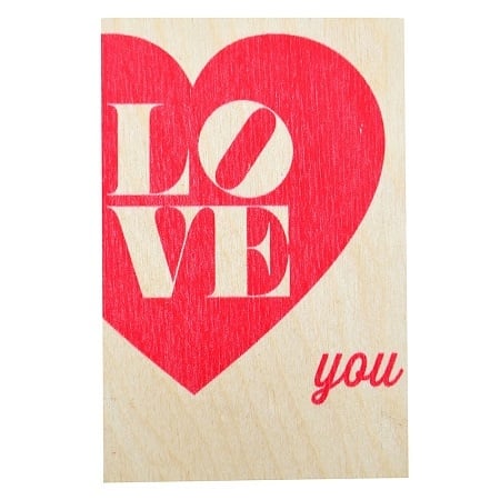 Product Wooden card LOVE YOU