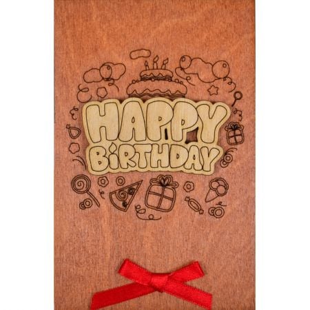 Product Wooden card Happy Birthday