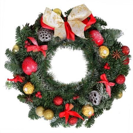 Order christmas wreath of twigs and cones
