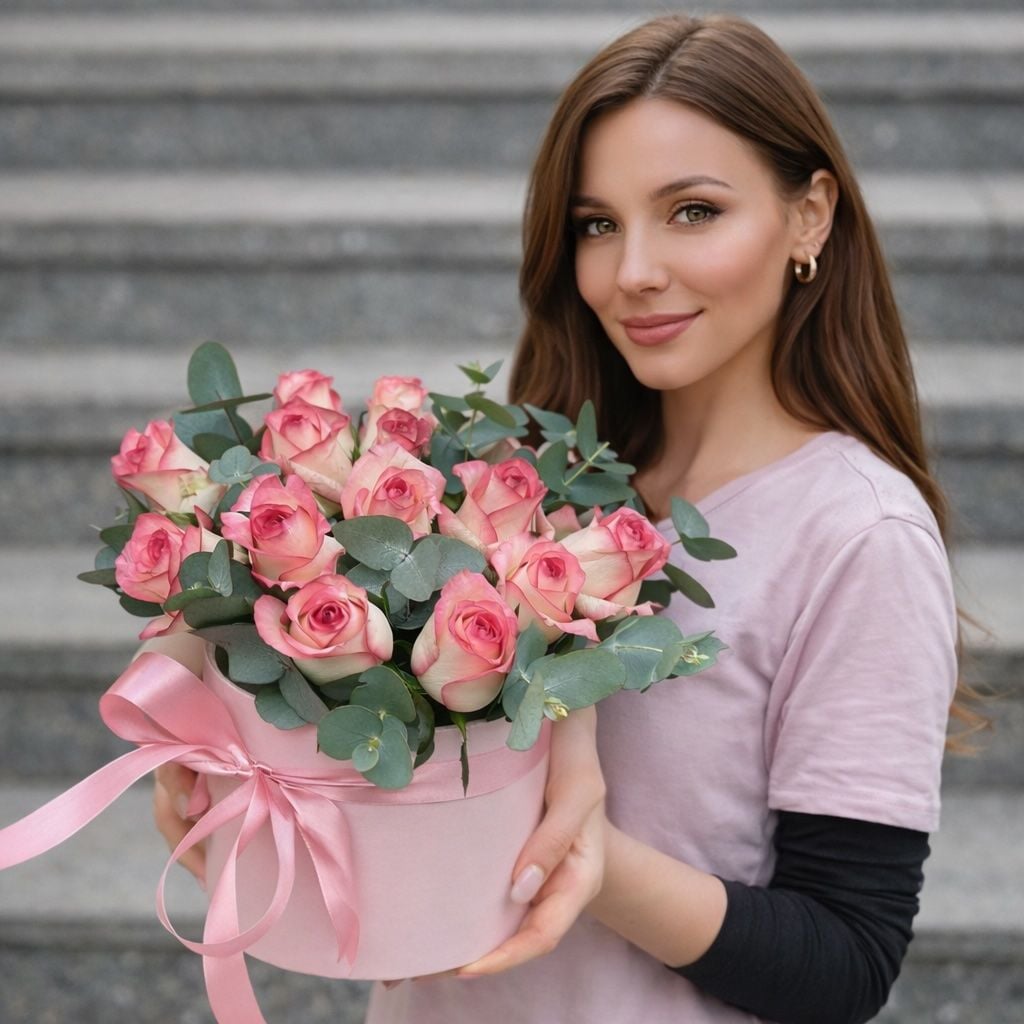 Bouquet Roses in a box Jumilia 15pcs