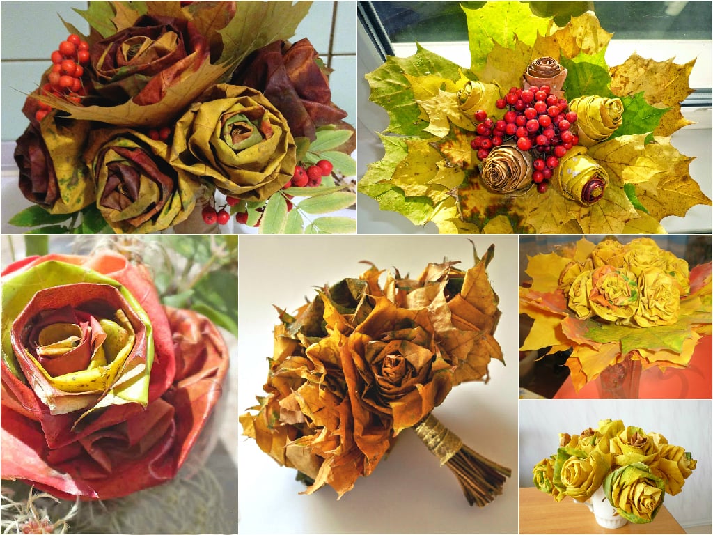 Fall leaves bouquets
