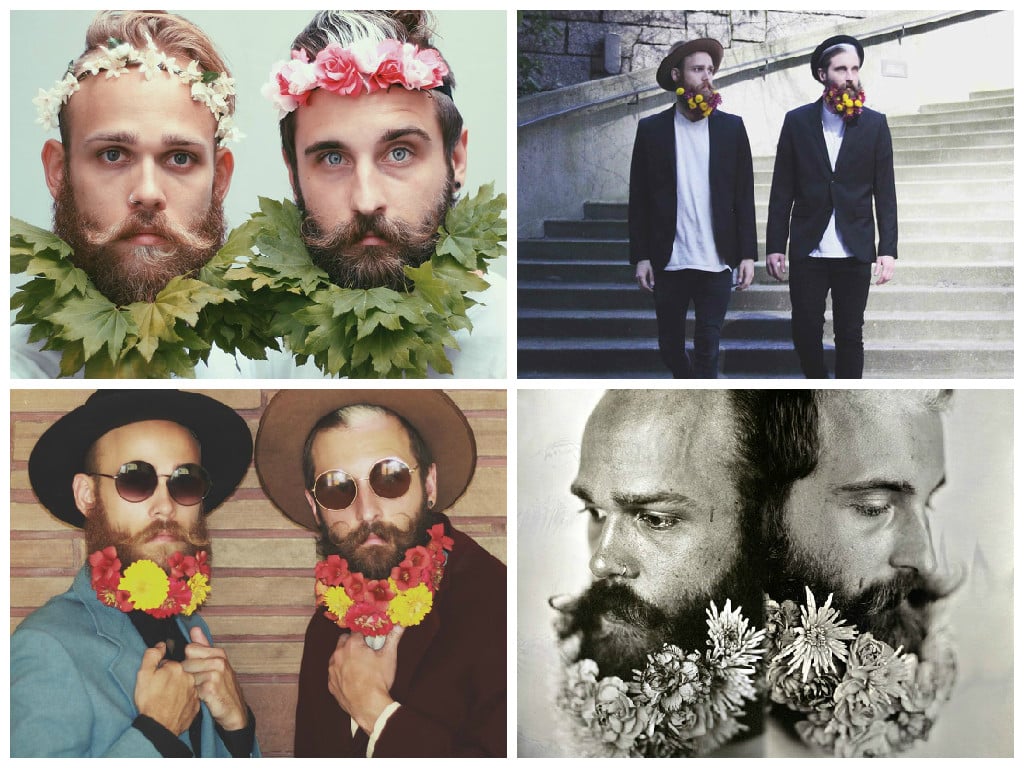 Beards with flowers
