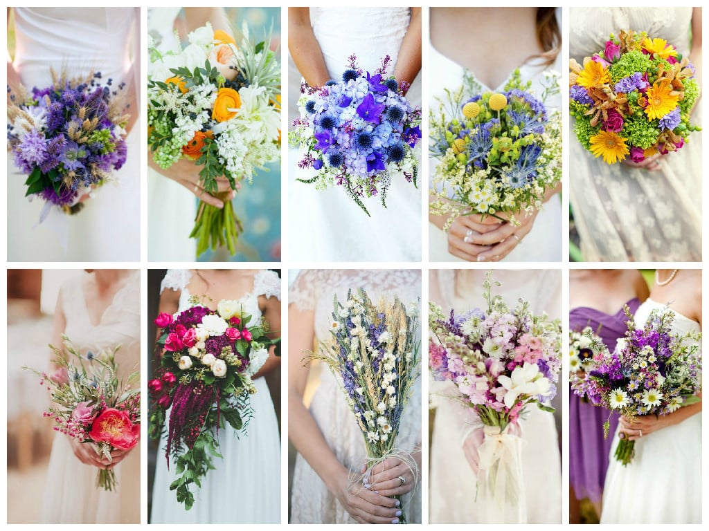 Wedding bouquet of wild flowers